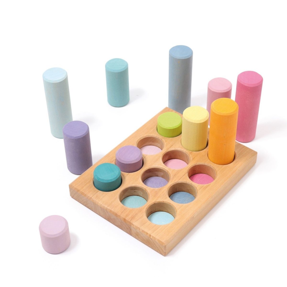 Grimm's Stacking Game Small Pastel Rollers | | Grimm's Spiel and Holz | Little Acorn to Mighty Oaks