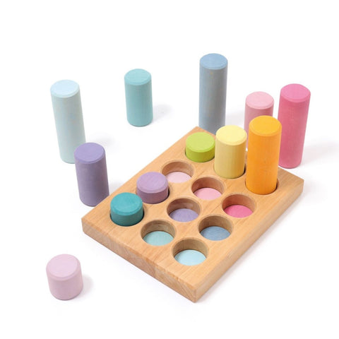 Grimm's Stacking Game Small Pastel Rollers