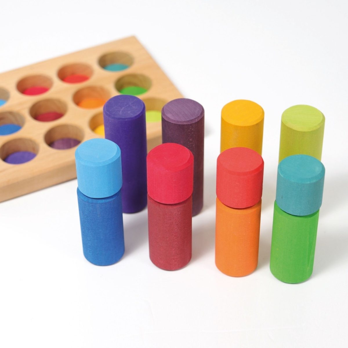 Grimm's Stacking Game Small Rainbow Rollers | | Grimm's Spiel and Holz | Little Acorn to Mighty Oaks