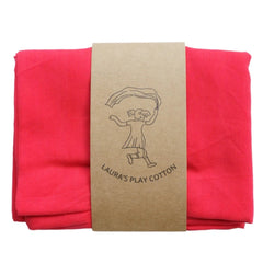 Laura's Play Cotton - Red - 35 x 35 inches - Organic Cotton