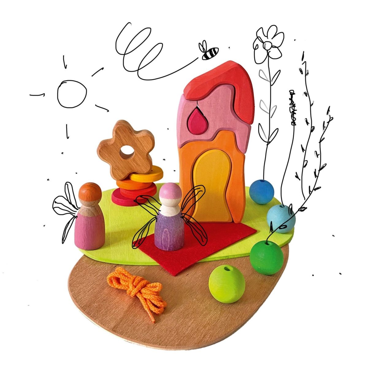 Grimm's Small World Play - Down By The Meadow | | Grimm's Spiel and Holz | Little Acorn to Mighty Oaks
