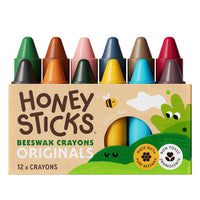 Honeysticks Beeswax Crayons - Originals - 12 Pack – Stage 1 First Crayons | | Honeysticks | Little Acorn to Mighty Oaks