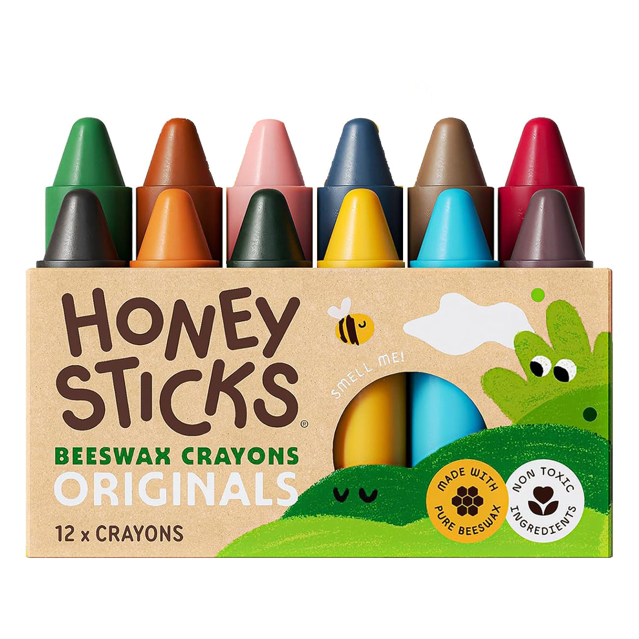 Honeysticks Beeswax Crayons - Originals - 12 Pack – Stage 1 First Crayons | | Honeysticks | Little Acorn to Mighty Oaks