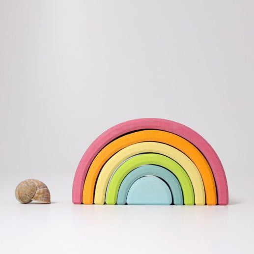 Grimm's Stacking Rainbow Pastel - 6 Piece | | Grimm's Spiel and Holz | Little Acorn to Mighty Oaks