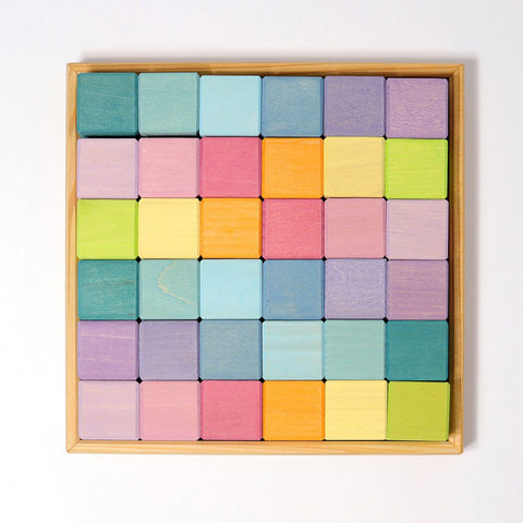 Grimm's 36 Building Blocks - Pastel Mosaic