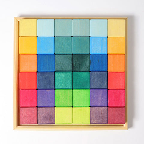 Grimm's 36 Building Blocks - Rainbow Mosaic