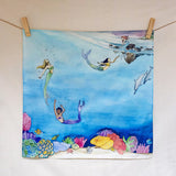 Wonderie - Tales of Mermaids Organic Cotton Play Cloth - 1m x 1m | | Wonderie Organic Play Cloths | Little Acorn to Mighty Oaks