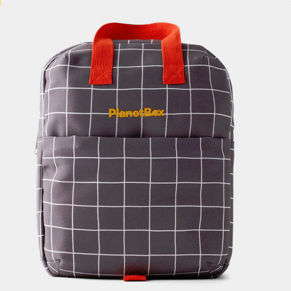PlanetBox Tote Bag - Gull Grey Grid | | PlanetBox | Little Acorn to Mighty Oaks