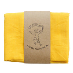 Laura's Play Cotton - Yellow - 35 x 35 inches - Organic Cotton