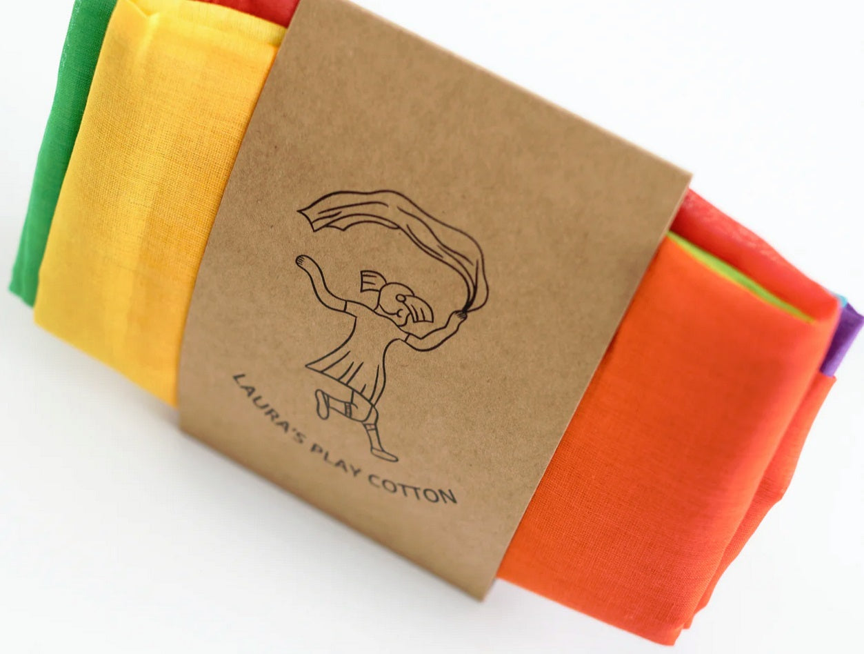 Laura's Play Cotton - Rainbow - 57 x 57 inches - Organic Cotton | | Laura's Play Cotton | Little Acorn to Mighty Oaks