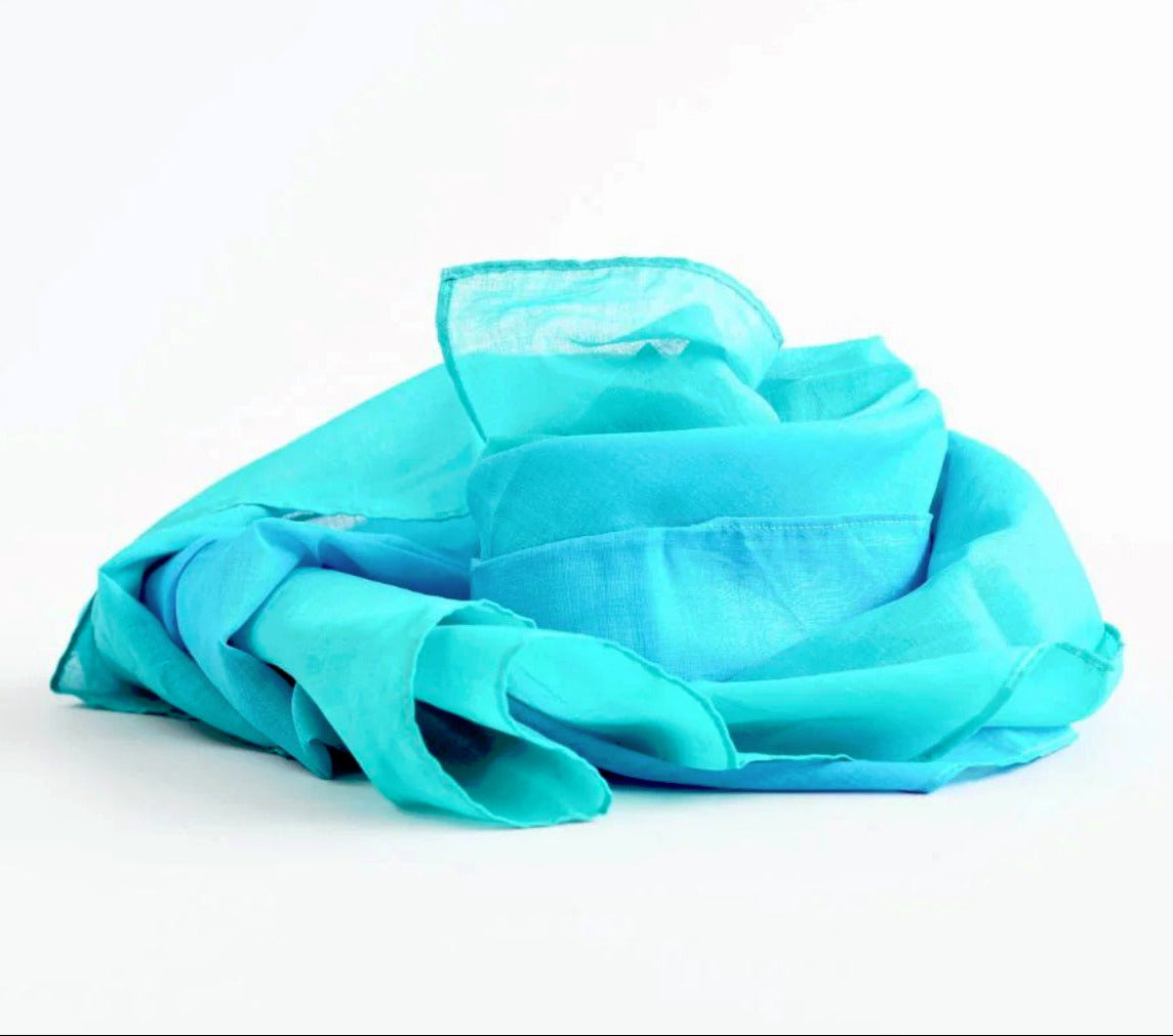 Laura's Play Cotton - Water Gradient - 35 x 35 inches - Organic Cotton | | Laura's Play Cotton | Little Acorn to Mighty Oaks